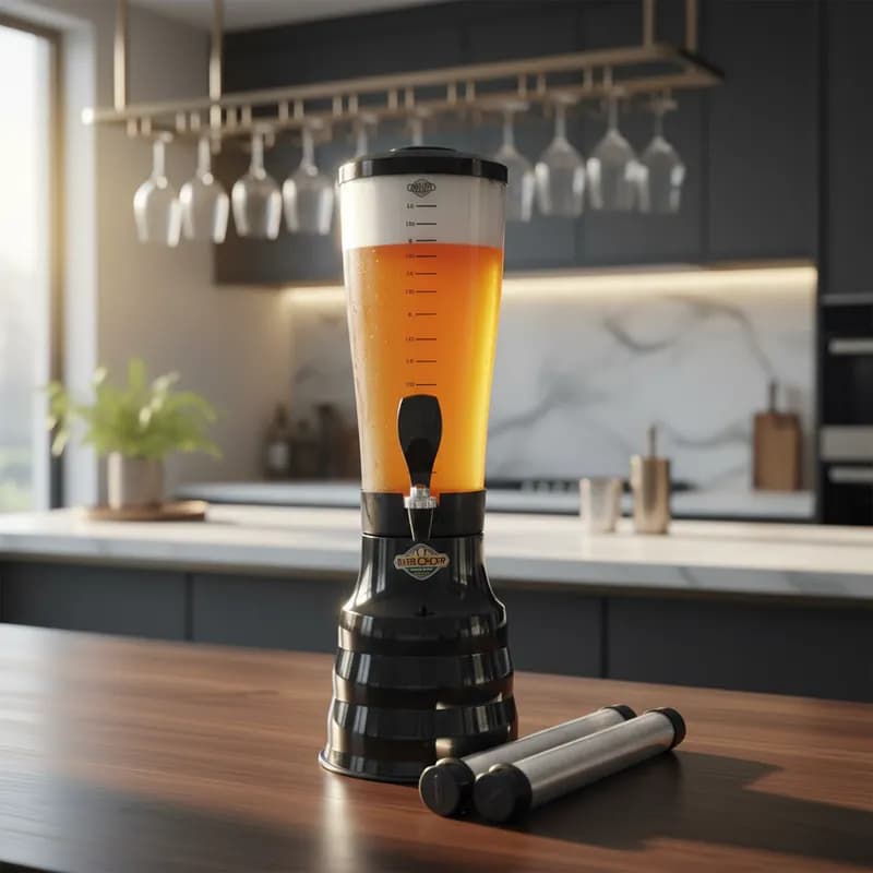 Torre Chopp 3,5 Litros Copo Acrílico Transparente Refil Congelante Festa Churrasco Beer Chopp