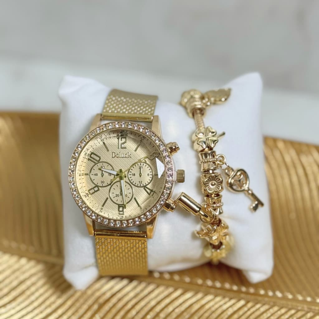 Kit Relógio Feminino+Pulseira Silicone Casual Leve e Confortável Presente Elegante Diário Vários Modelos