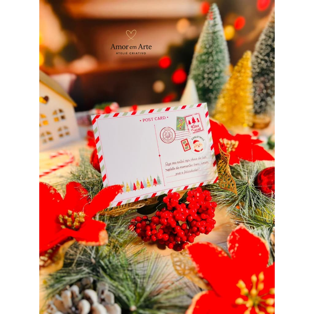 10 Post Card de Natal Personalizado Cartão de Natal