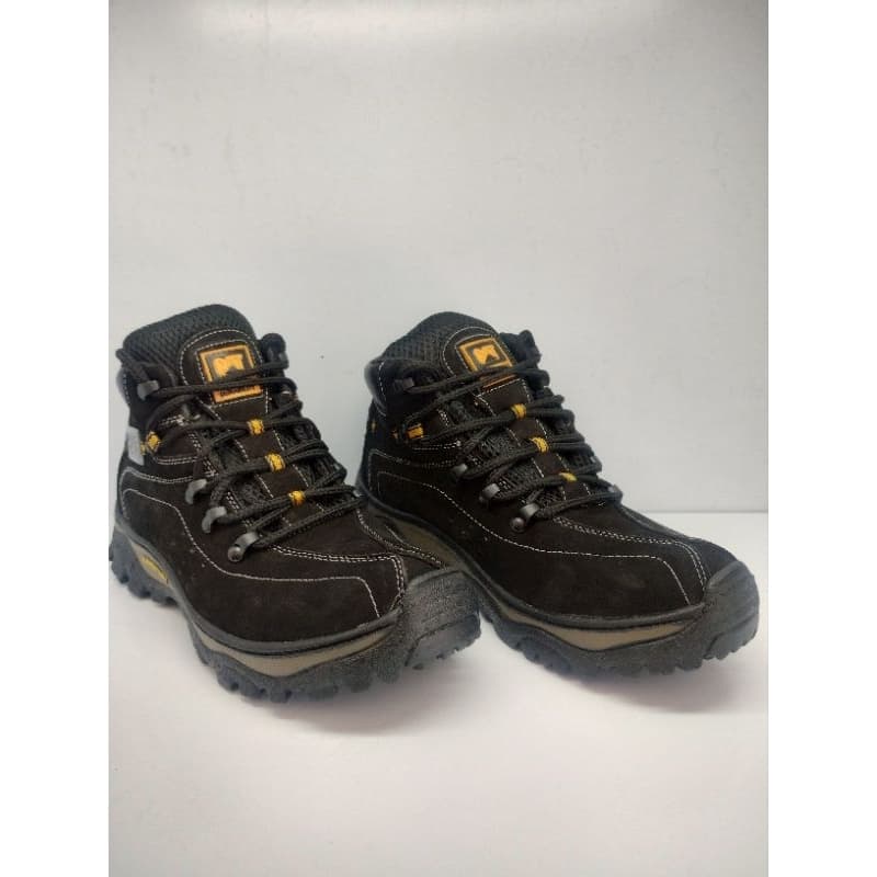 bota adventure Caterpillar preta em couro legítimo