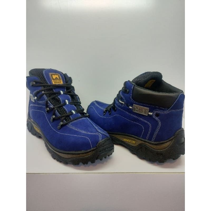 bota adventure azul Caterpillar em couro legítimo
