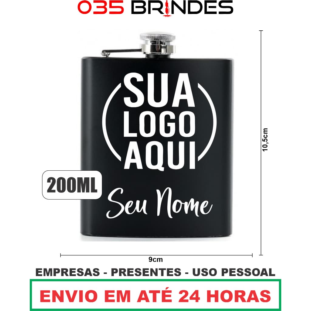 Cantil Inox Porta Whisky Personalizado Nome Logo Time