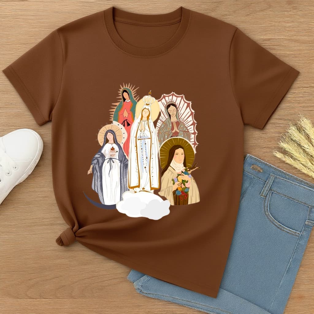 Camiseta T-Shirt Básica Nossa Senhora Estiloso Feminina Tendência Verão Modelo Lançamento Envio Rápido
