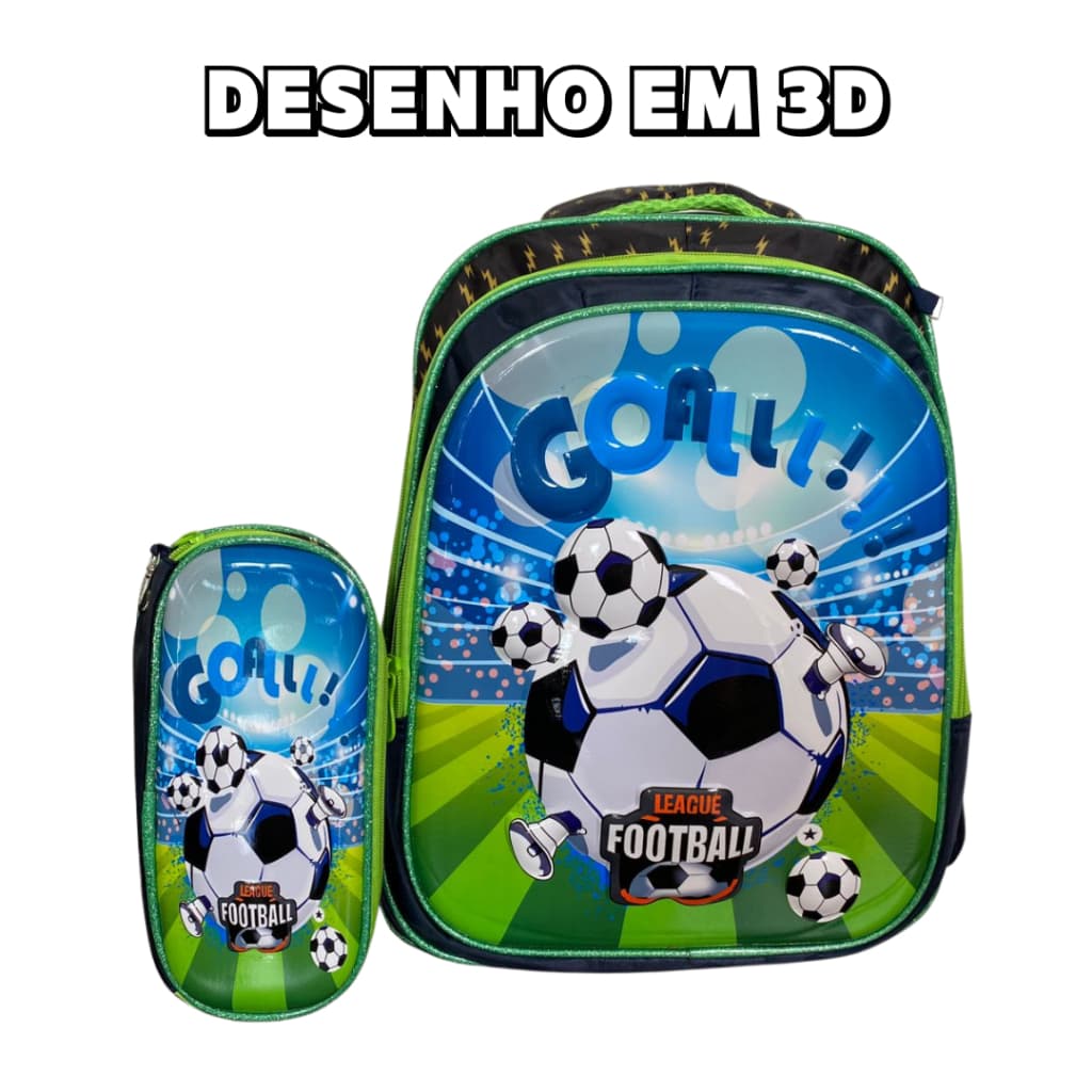 Kit Mochila Infantil 3D com Estojo – Menino/ Menina | Ideal para Escola