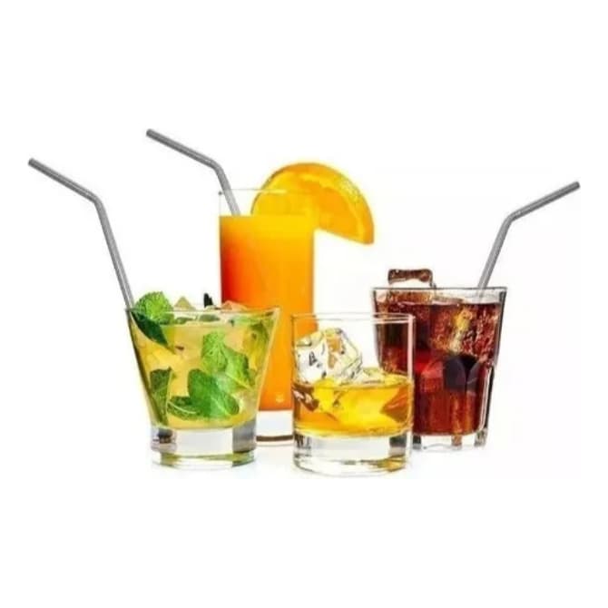Kit 6 Canudos De Aço Inox Com Escova De Limpeza reutilizável sustentável + 1 escova de limpeza