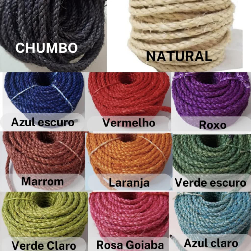 10 Metros Corda Sisal Colorida Arranhador De Gato 6mm