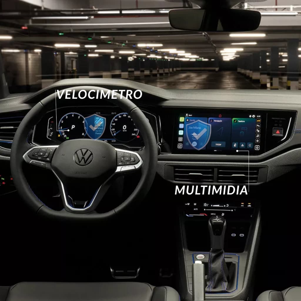 Volkswagen Nivus Hydrogel HD Premium Película Transparente Multimídia + Velocímetro 2025