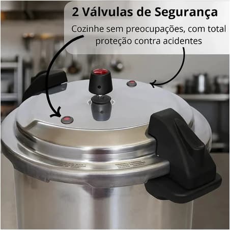 Panela Pressao Profissional Industrial 20 Litros Alta Durabilidade Sistema Fechamento Externo