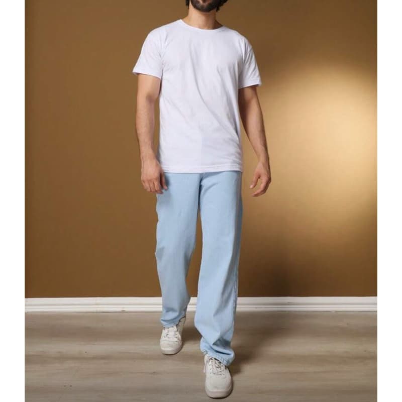 Calça Balão Masculina Azul Clara – Estilo Street, Conforto e Atitude