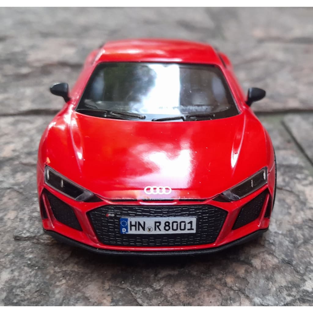 Miniatura Audi R8 Vermelho 2020 Kinsmart 1/36 Metal e Fricção