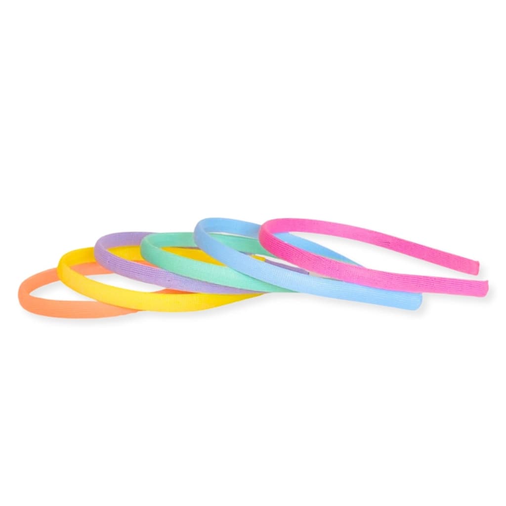 12 Tiara Arco encapada Customizar decorar cabelo menina colorida Tecido 10mm- Mix Candy BB Cores Pastel