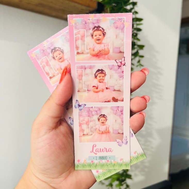 Ímã Tirinha de 3 Fotos Polaroid Personalizado | Foto Lembrança | Criamos Novos Temas | Jardim Encantado