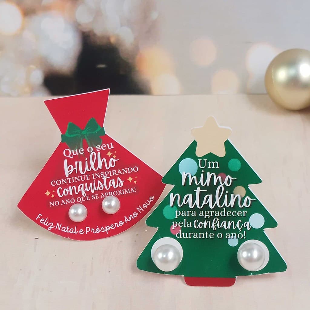 Card/Tags para brincos de pérola| Natal | Lembrancinhas| mimos para clientes (NÃO ACOMPANHA BRINCOS)