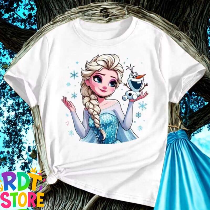 Camiseta Feminina Infantil Elsa Frozen, Princesa Disney crianças