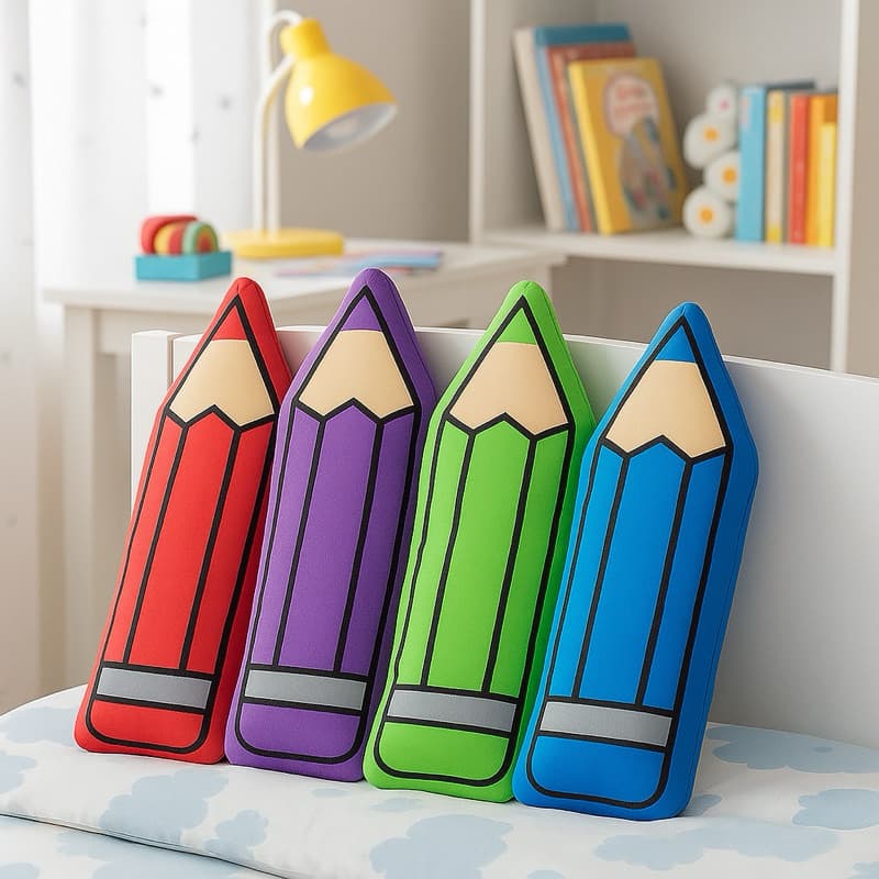 Almofada lápis de cor, almofada decorativa várias cores