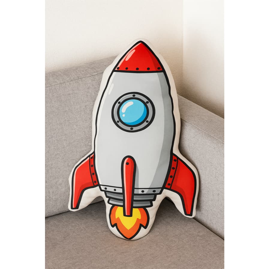 Almofada Decorativa Foguete - Coleção Infantil Aventura Espacial