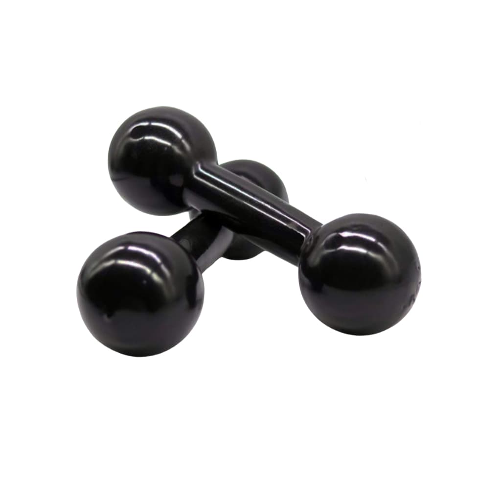 Halter Bola Emborrachado Par 2 kg Exercício Em Casa Academia Ginástica Fisioterapia Crossfit Cor Preto 2 Unidades Peso
