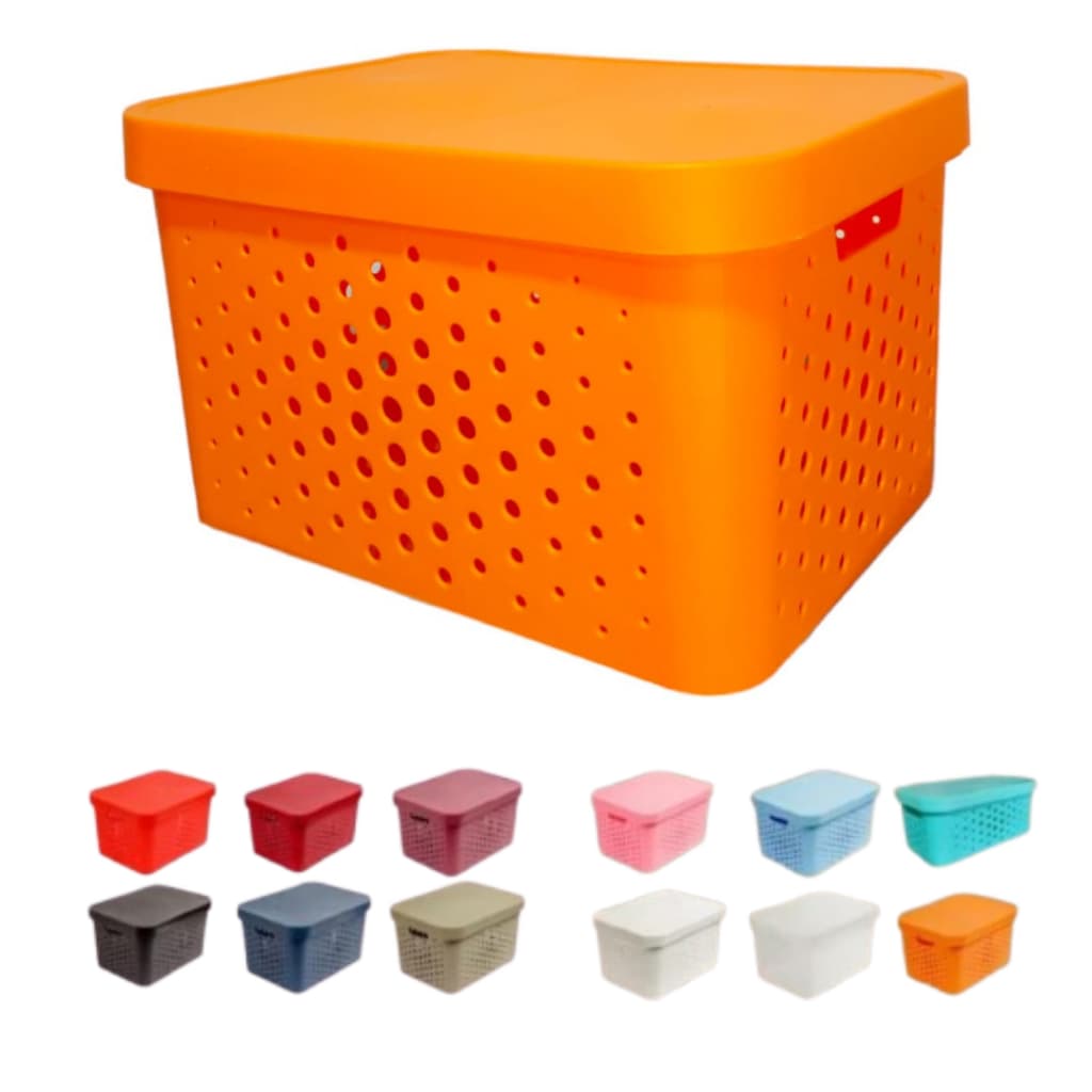 Cesto Organizador Com Tampa 2,6 L 6 L 11 L 17 L Multiuso Caixa Organizadora Plástico Resistente