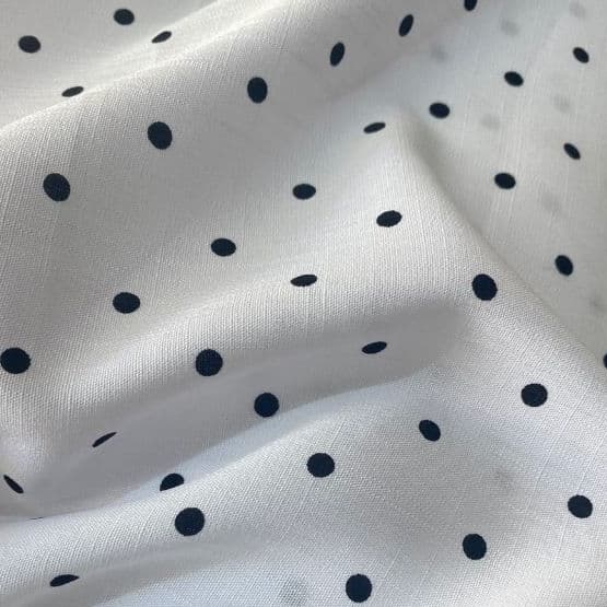 Viscolinho poá 100% viscose 1,50m de largura estampa clássica e atemporal tecido leve e flúido