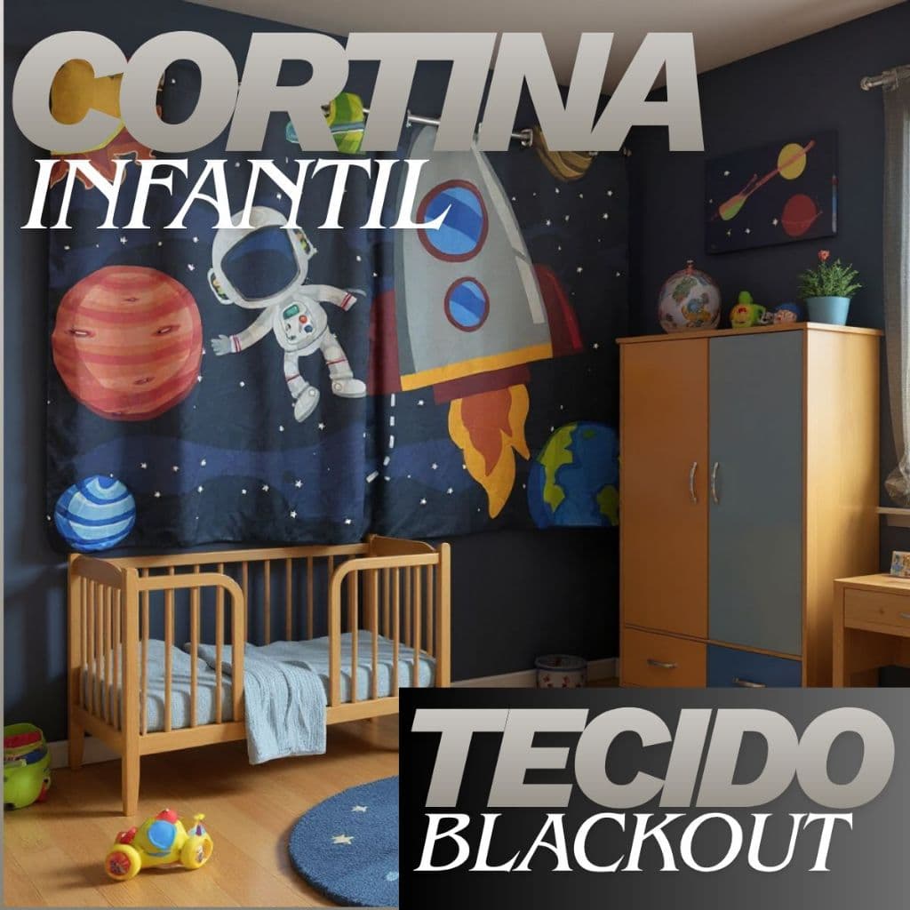 Cortina Quarto Baby Blackout Tecido(Corta Luz) Decoração Encantadora Quarto Bebê Infantil