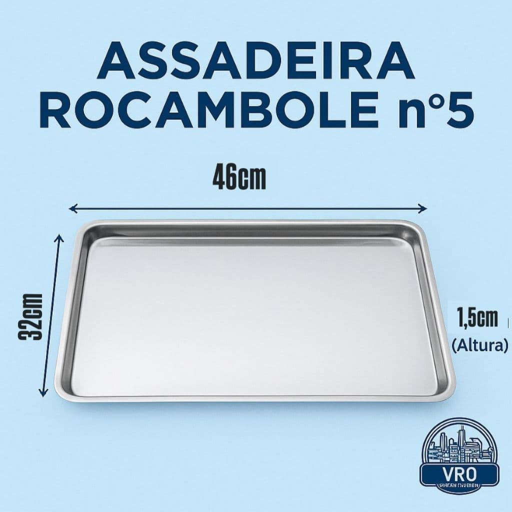 Forma Assadeira Baixa Nº 5 Rocambole Biscoito Bandeja de Alumínio