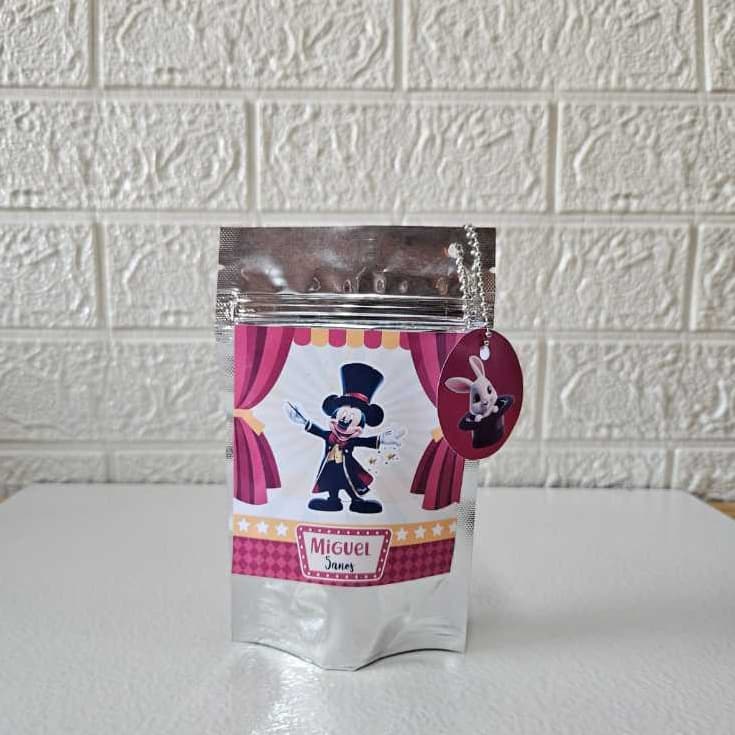 Saquinho Metalizado Mickey Circo Personalizado /Lembrancinha de Festa / Personalizados Mickey Circo Menino