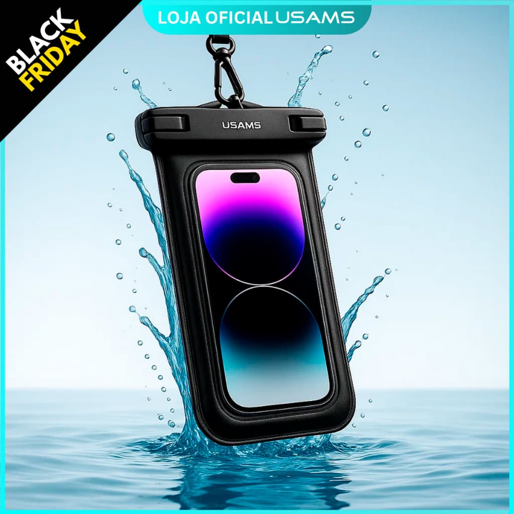 Case Submersível USAMS IP68 – Bolsa Impermeável para Celular em Esportes Aquáticos