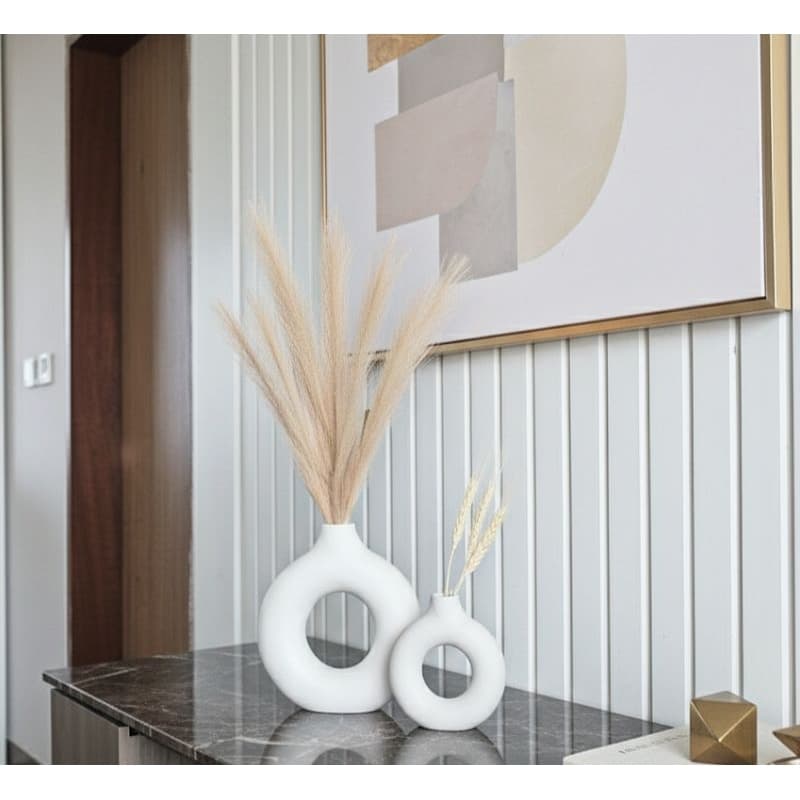 Vasos rosquinha tipo donuts gesso cru,--2Peças- decoração moderna
