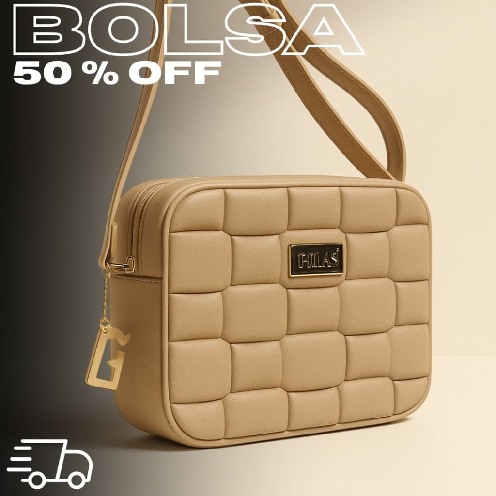 Bolsa Feminina Vick Transversal Pequena Moderna com Textura Premium Casual