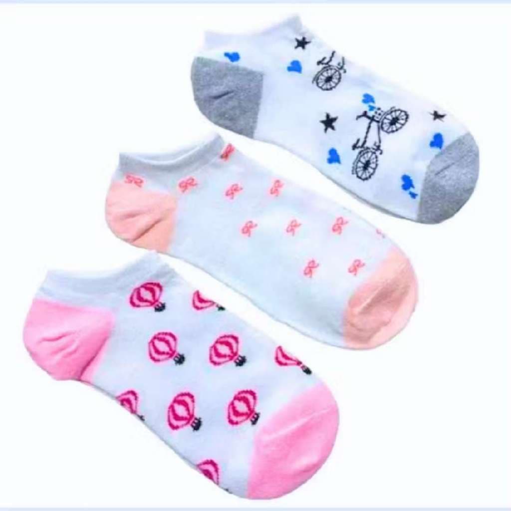 Meia Sapatilha Feminina Altomax Algodão Estampada Kit 6 e 12 pares