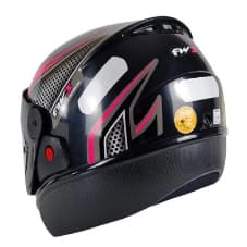 Capacete FW3 Automatic Casco Preto Com Rosa