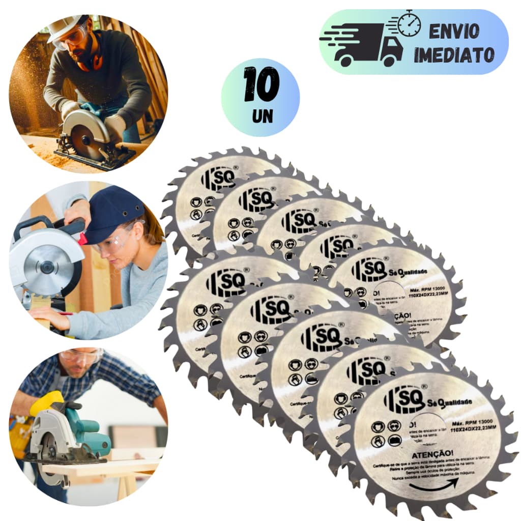 DISCOS DE CORTE KIT DE 3 A 10 PARA SERRA CIRCULAR MAKITA 24 DENTES PARA MADEIRA MARCERNARIA