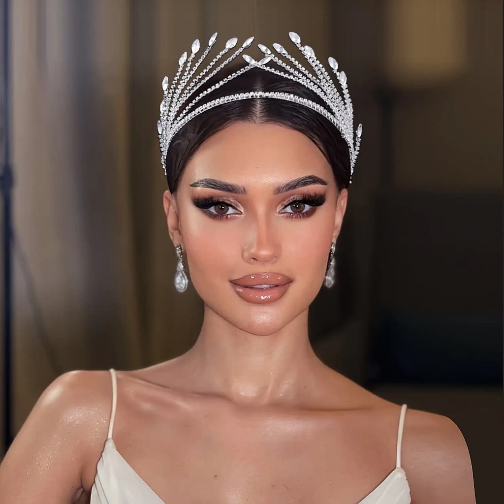 Tiara Bohemia com Strass para Mulheres, Acessório Elegante para Festa de Noiva, Resina Cintilante, Estilo Punk
