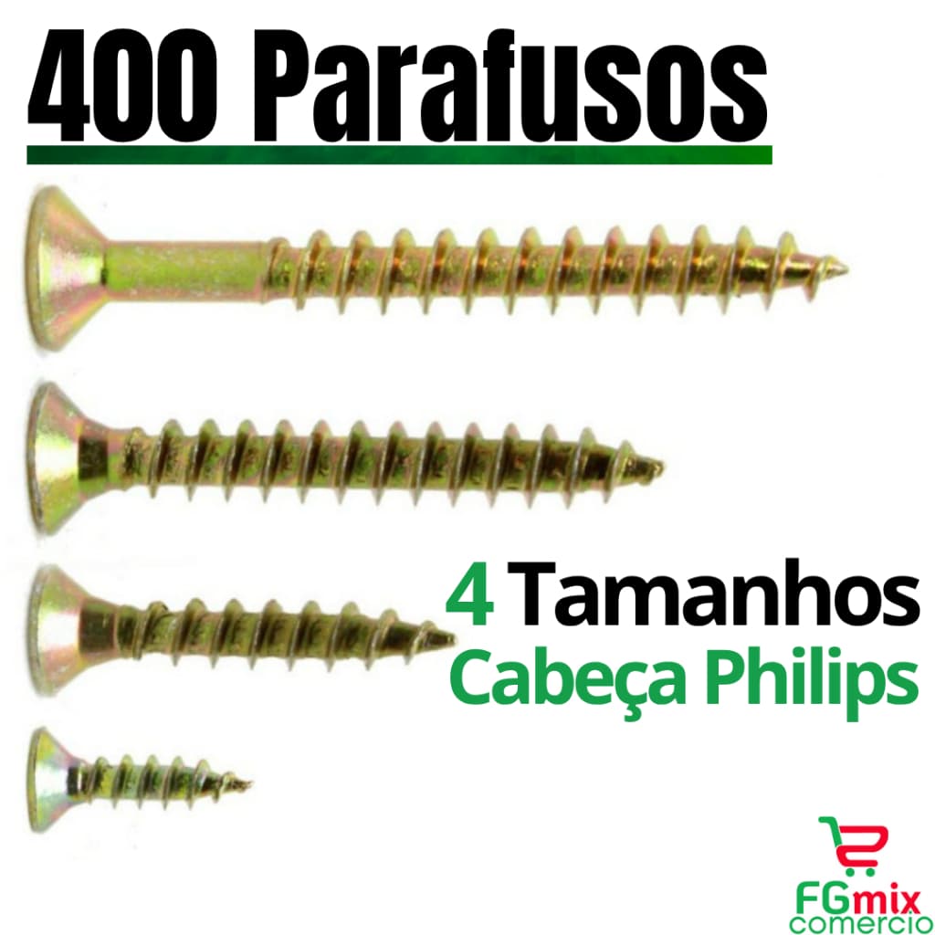 Parafusos para Madeira Kit Parafuso Philipis Para MDF Jogo Parafuso Chipboard  Para Moveis MDF Palet