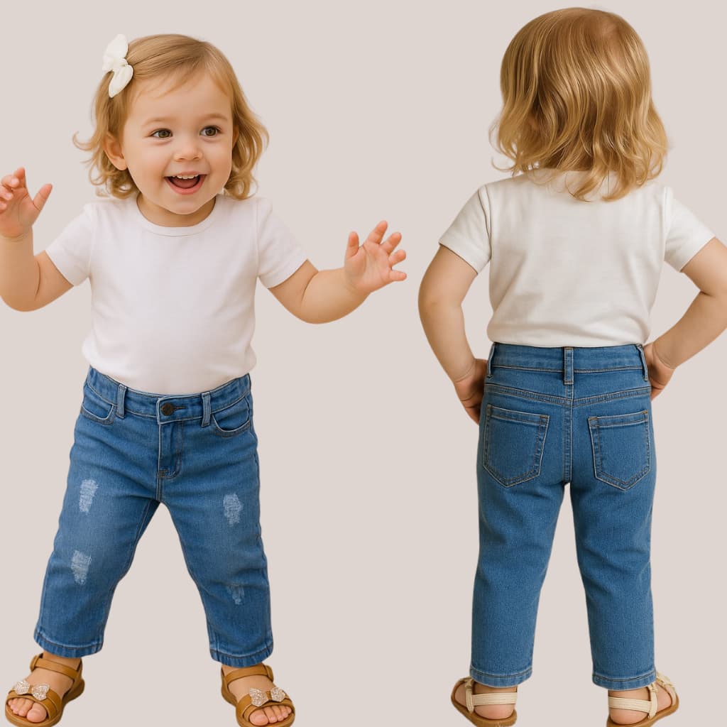 Calça Jeans Infantil Juvenil Destroyed Confortável 2 ao 120 - AT
