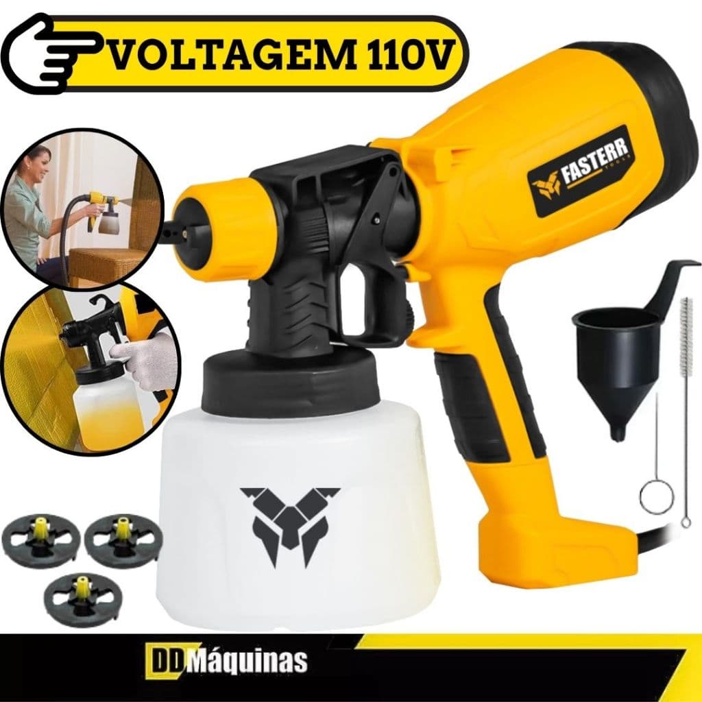 Pistola Elétrica de Pintura Profissional 550W 1L 110V FST054 - Fasterr