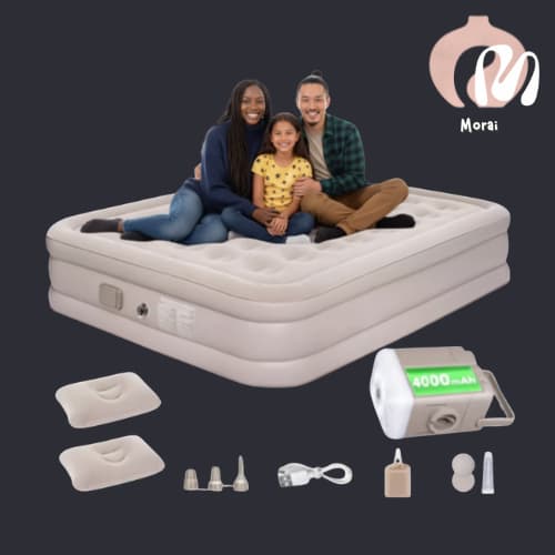 Colchão Inflável Queen Casal Cama De Campanha Bomba Inflável Com Bateria De Lítio Integrada
