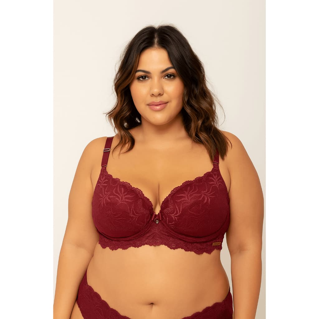 SUTIÃ PLUS SIZE DE RENDA REFORÇADO COM TALA LATERAL ORTOPÉDICA FORRADO NO TECIDO DE ALGODÃO.