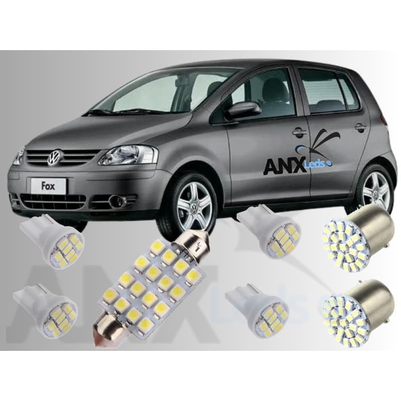 Kit Led Vw Fox G1 Placa Farol Teto Ré Branca Luz