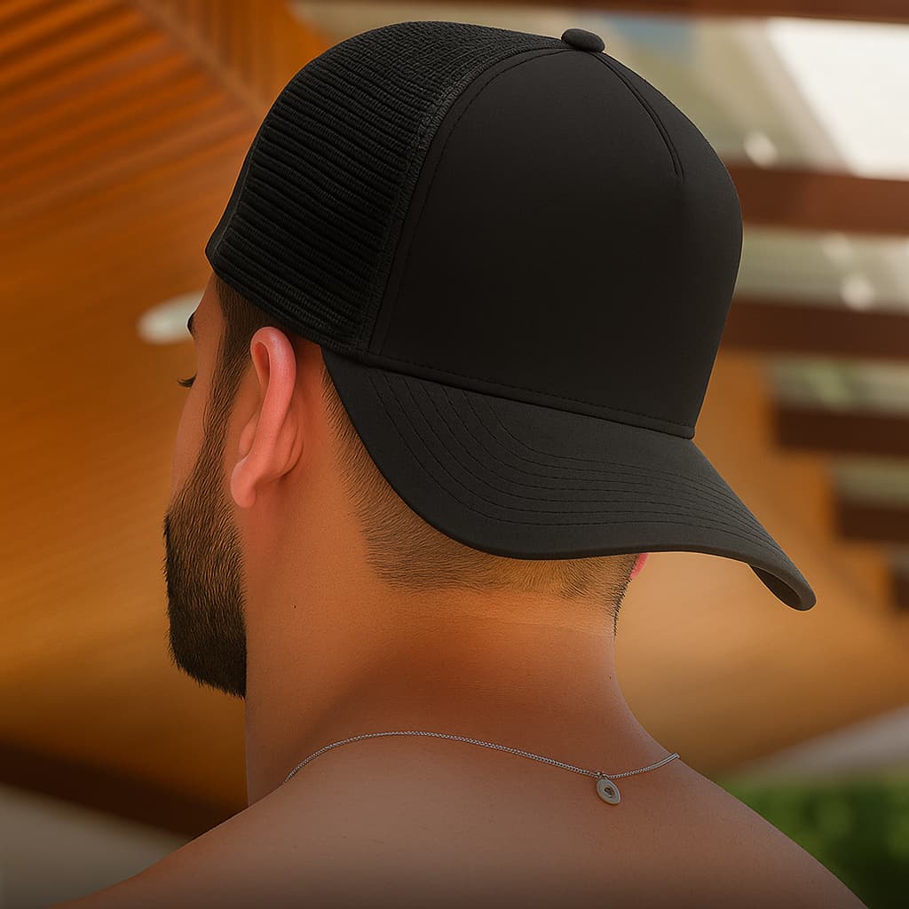 Boné Masculino Telinha Aba Curvada Trucker Liso Rendinha