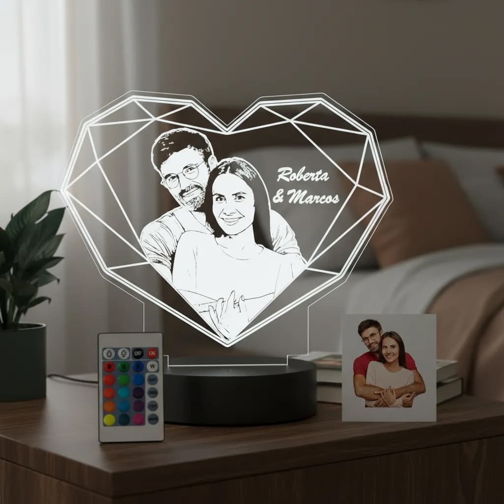 Luminária LED Personalizada Presente Dia Dos Namorados Casal