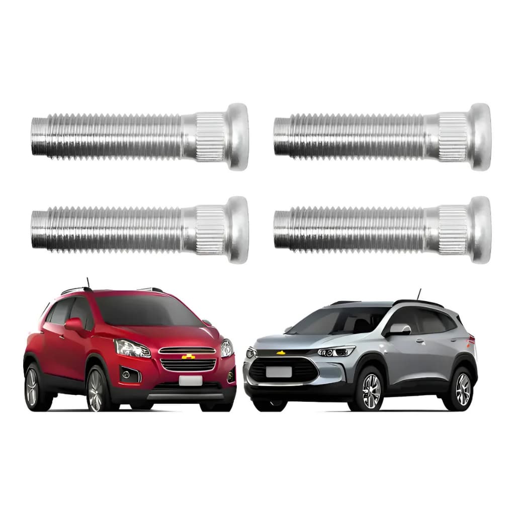 Kit 4 Prisioneiro Cromado Roda Chevrolet Tracker 12x1,5x56mm