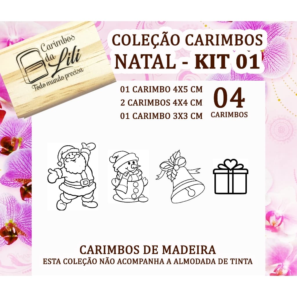 KIT CARIMBOS DE NATAL - CARIMBOS PARA EMBALAGEM - CARIMBO NATAL