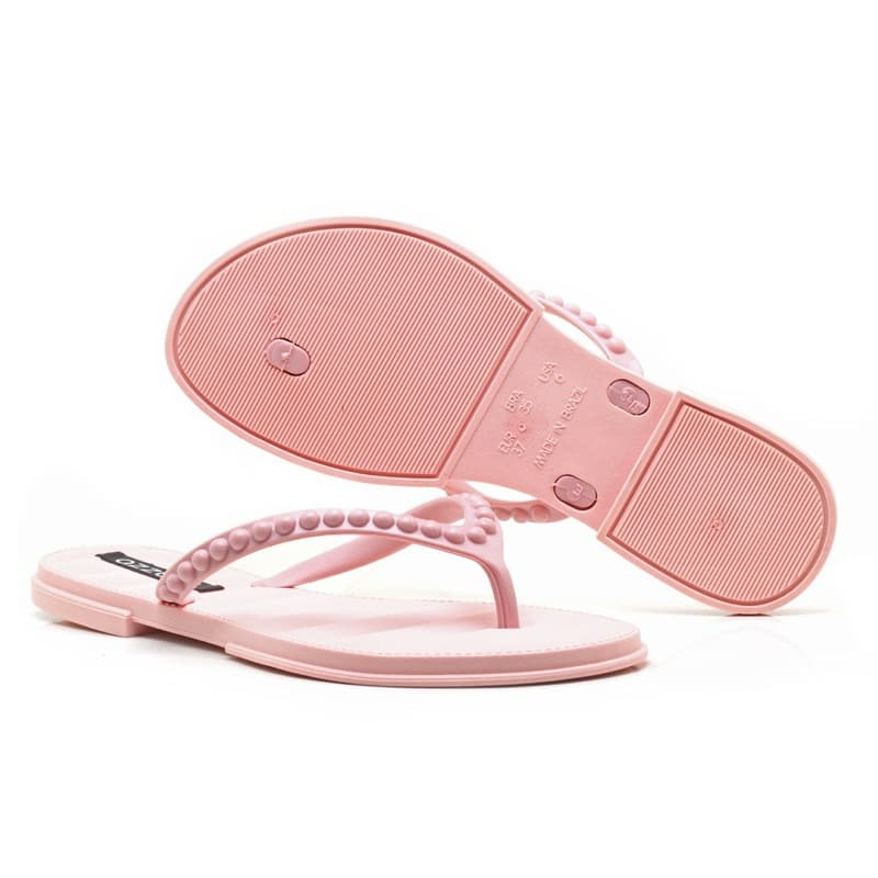 Chinelo Feminino De Dedo Pérola Injetado PVC Macio Lançamento Promoção Tendência