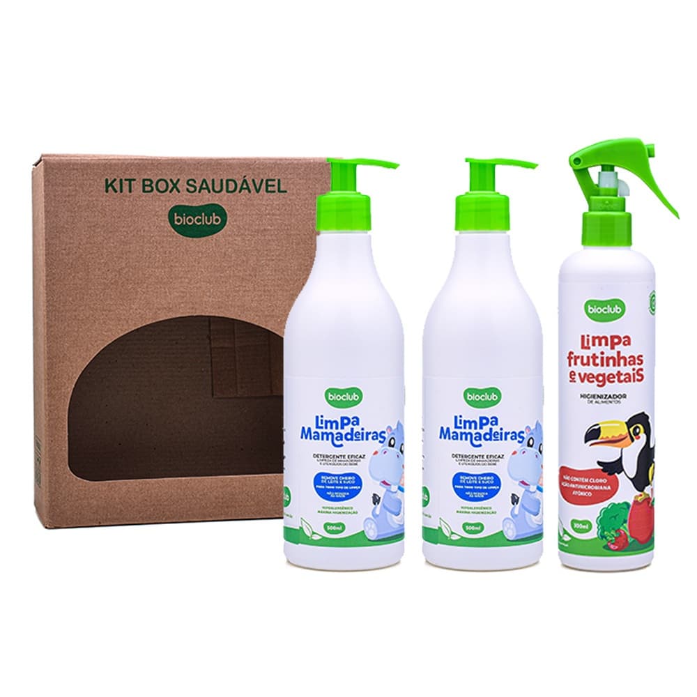 Kit Limpeza Bebê Bioclub com Limpa Mamadeiras e Limpa Frutinhas Infantil
