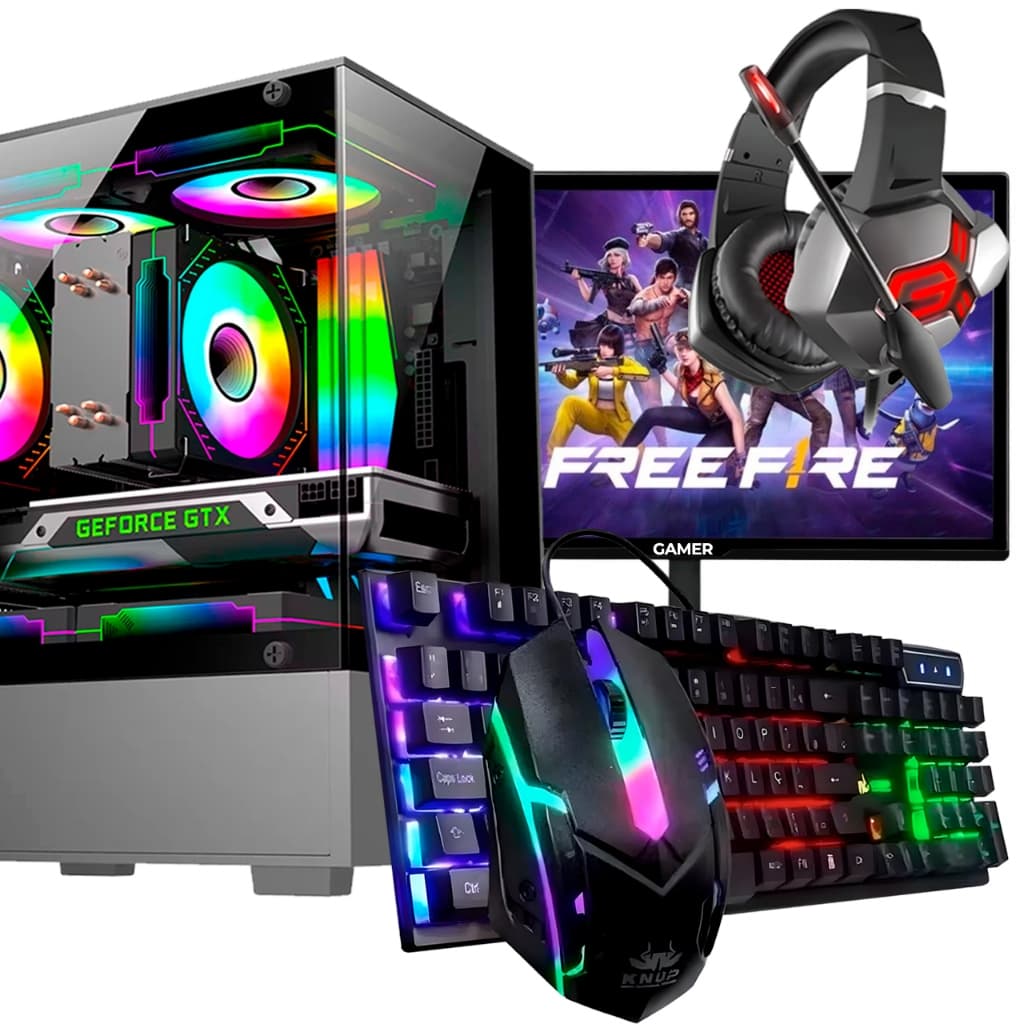 PC Gamer Completo, Intel Core i5, RX 550 4GB DDR5, 12GB de Ram, SSD 1TB, Monitor 19 + Headset