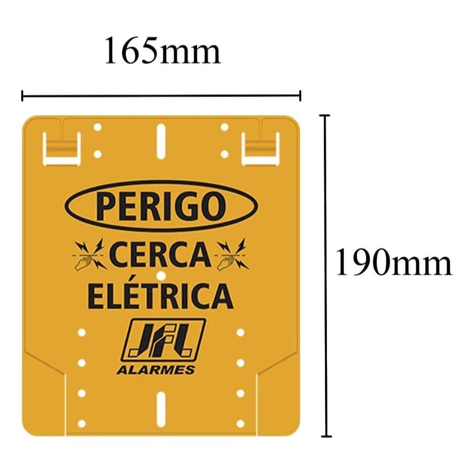 PLACA DE CERCA ELETRICA 16 UNDS  Jfl Advertencia Cuidado Perigo Atençao Amarela