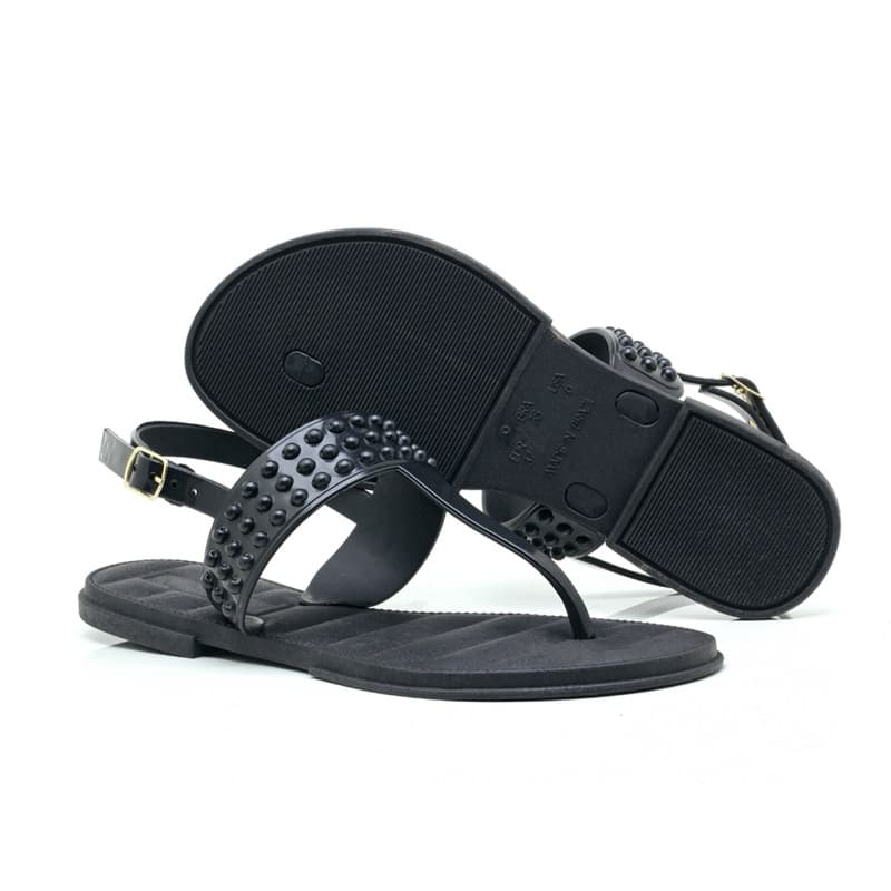 Sandália Feminino Estilo  Elegante Flat Macio PVC Conforto Blogueira Tendência