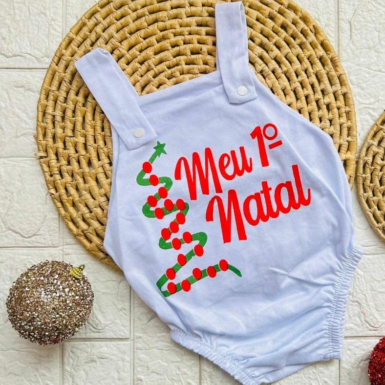 Roupa de Bebê Body Meu Primeiro Natal Unissex