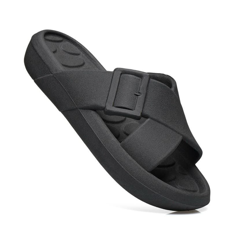Chinelo Slide Nuvem Feminino Anatômico Grosso Tira Larga Fivela Conforto Macio PVC